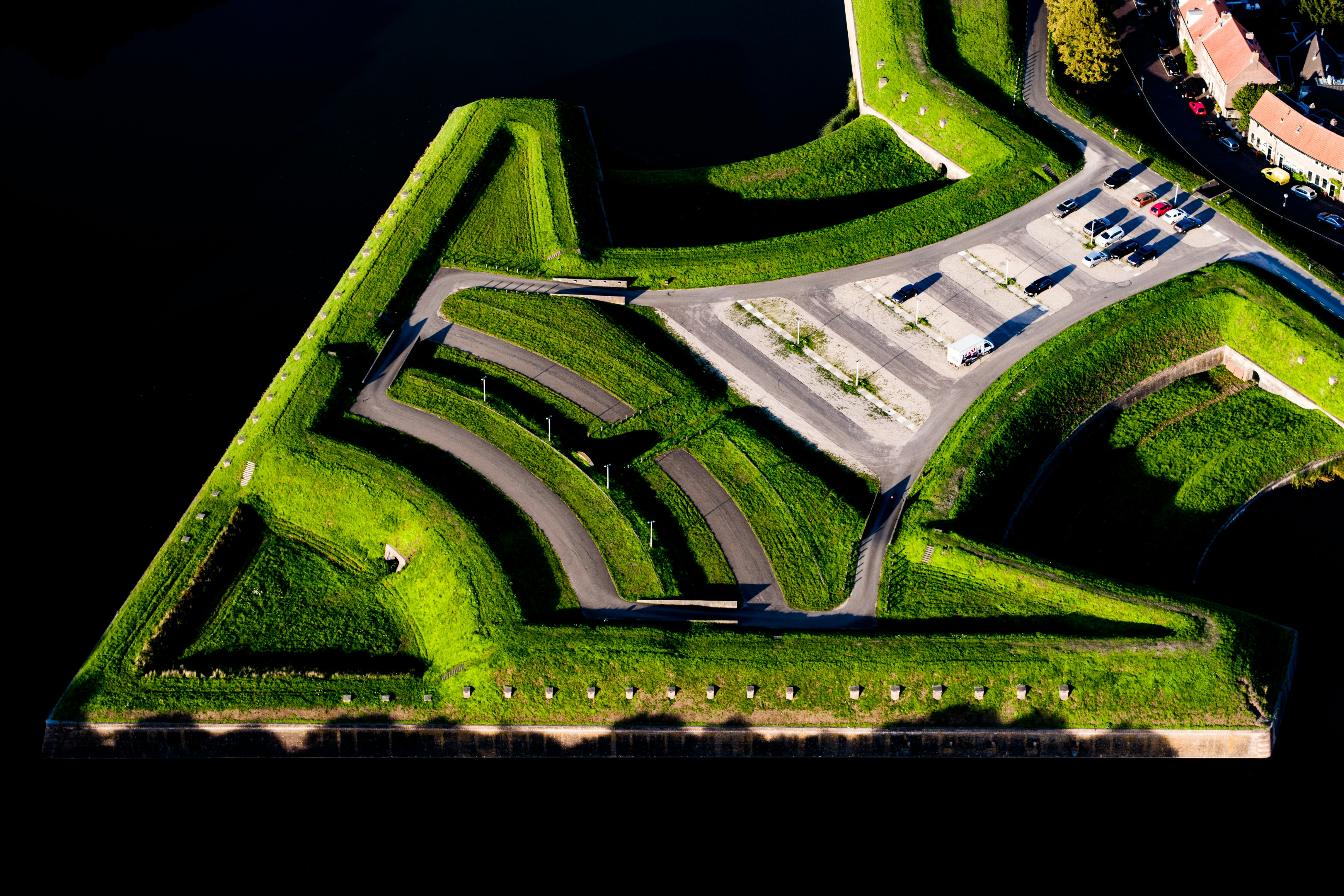 aerial photo of garden